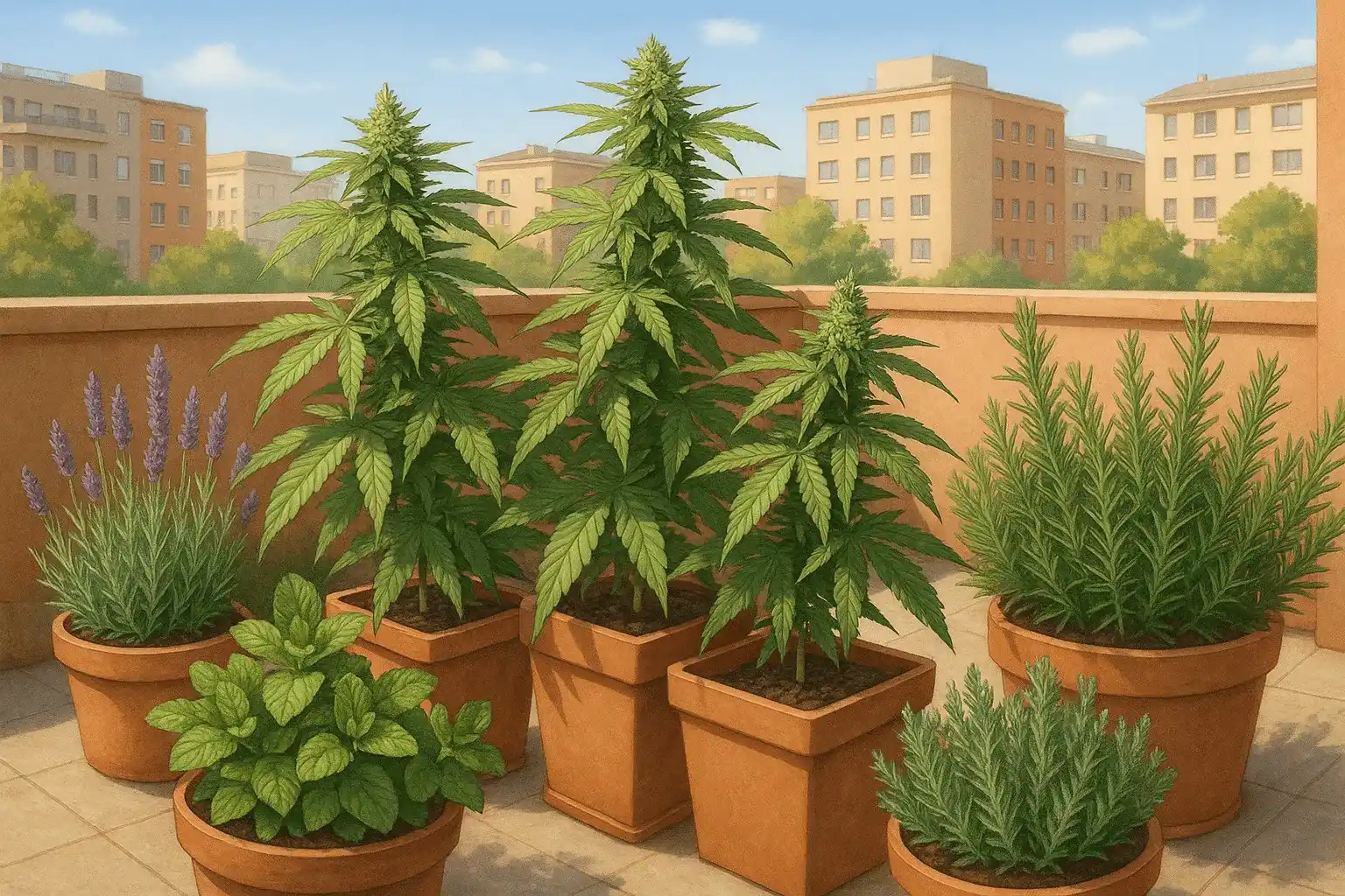 Wie du Cannabis auf städtischen Terrassen anbaust, ohne deine Nachbarn zu stören