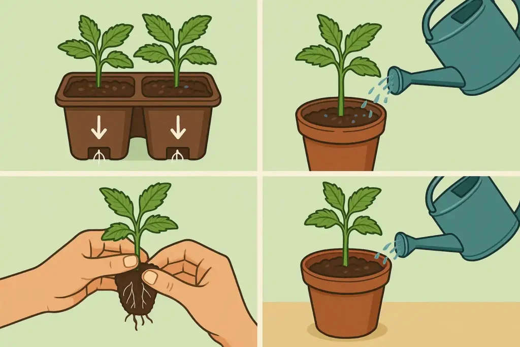 diagrama como translpalntar plantulas